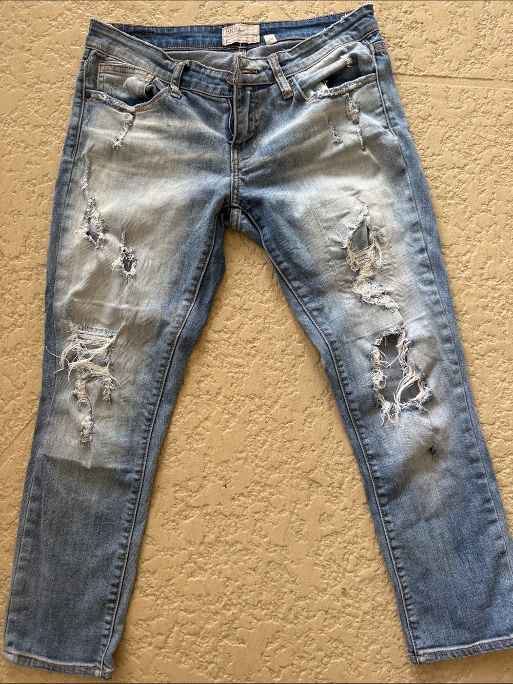 BKE Light Wash Distressed Boyfriend Jeans